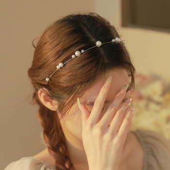 Στέκα με μαργαριτάρια – Κορεατικό στυλ, φρέσκo και γλυκό, ηλεκτροπλατιωμένο φινίρισμα, Princess Qing Accessories, γυναικείος αξεσουάρ μαλλιών