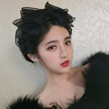 Δαντελένιος κεφαλόδεσμος με μεγάλο διχτυωτό φιόγκο, ιαπωνο-κορεατικό στυλ, ρετρό άκρη αξεσουάρ μαλλιών