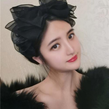 Δαντελένιος κεφαλόδεσμος με μεγάλο διχτυωτό φιόγκο, ιαπωνο-κορεατικό στυλ, ρετρό άκρη αξεσουάρ μαλλιών