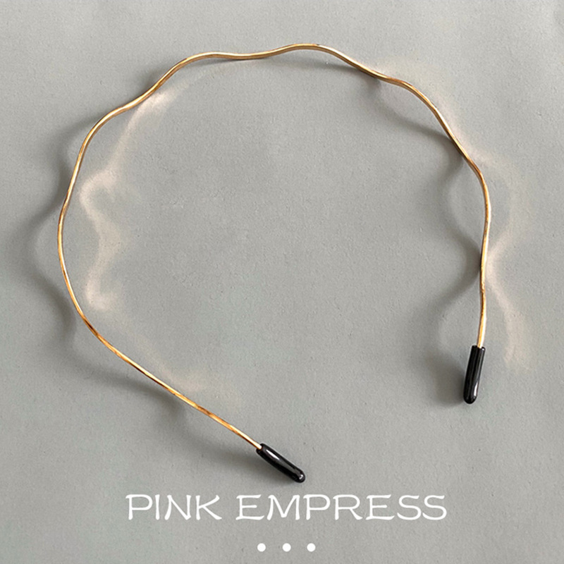 Zhuncen metalna čelenka s valovitim dizajnom, elektroplatirana, dodatak za kosu za žene