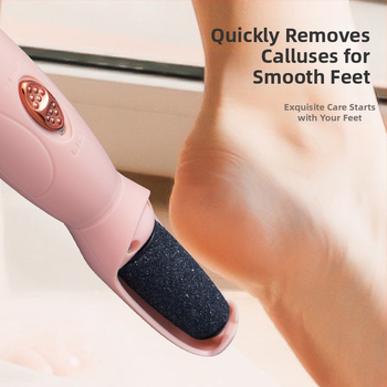 Φορητό ηλεκτρικό τριβείο ποδιών με μακριά λαβή, επαναφορτιζόμενο, ABS σώμα, οβάλ λίθος άλεσης, κουτί 120 τεμάχια