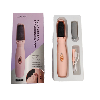 Φορητό ηλεκτρικό τριβείο ποδιών με μακριά λαβή, επαναφορτιζόμενο, ABS σώμα, οβάλ λίθος άλεσης, κουτί 120 τεμάχια