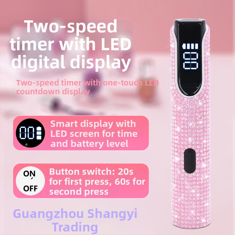 Nagu UV LED lemputė geliniams nagams – nešiojama, rankinė, su baterijomis, modelis J10 Diamond Word Light