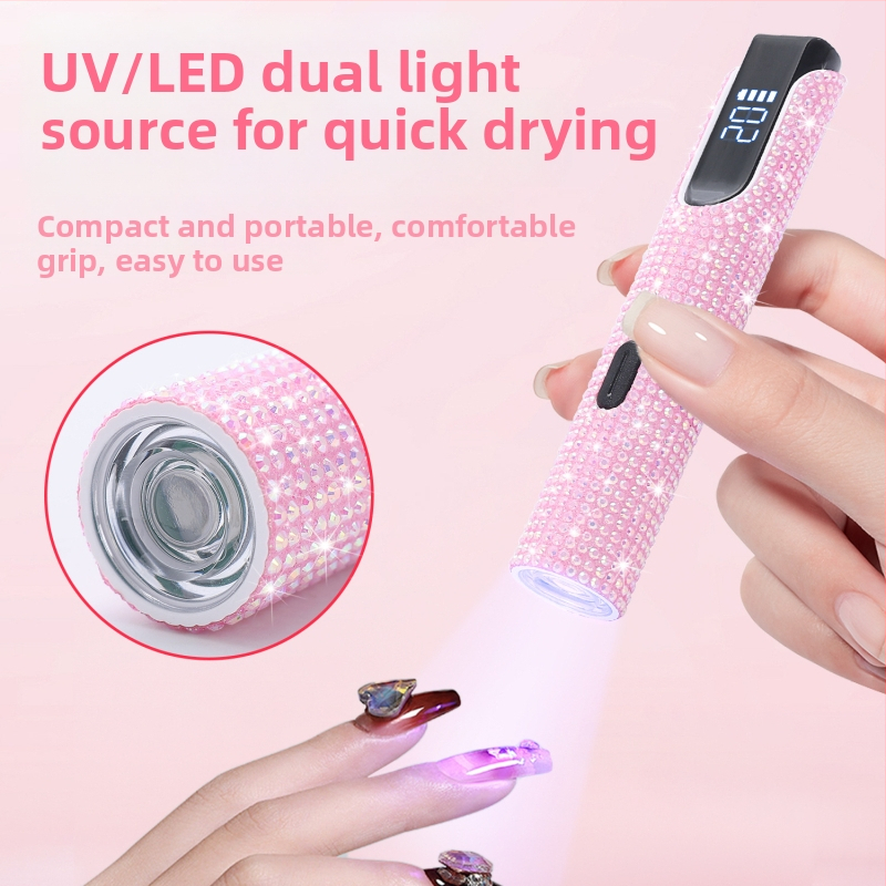 Маникюр UV LED лампа за гел лак – ръчна, преносима, захранвана с батерия, модел J10 Diamond Word Light