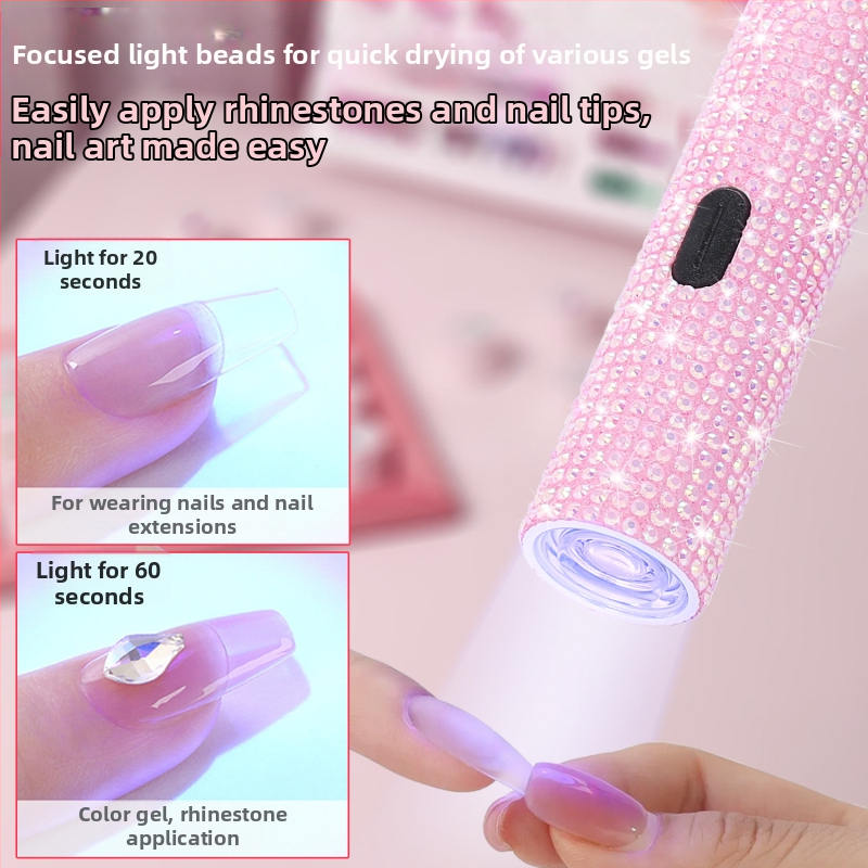 Маникюр UV LED лампа за гел лак – ръчна, преносима, захранвана с батерия, модел J10 Diamond Word Light