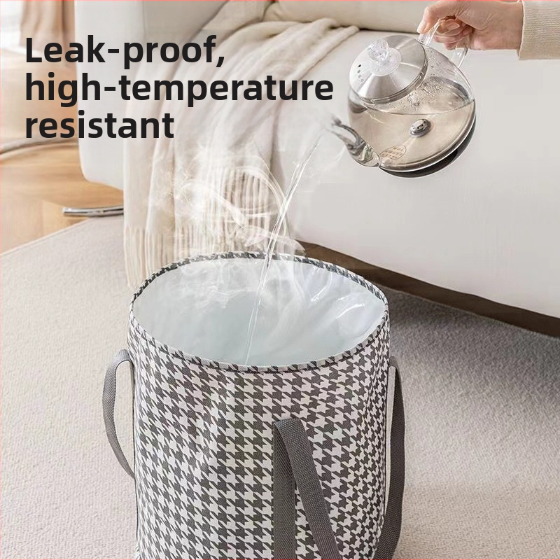 Сгъваема кофа за къпане на крака с височина над прасците; петслойна топлоизолационна чанта; нетъкан текстил; постоянна температура; за възрастни.