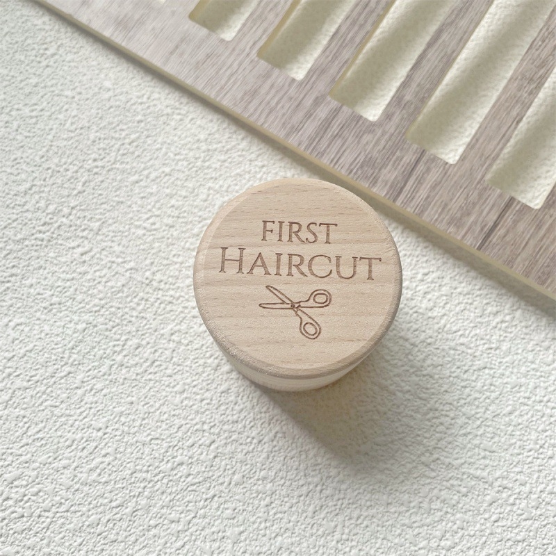 Κουτί αναμνήσεων πρώτης κοπής μαλλιών μωρού – ξύλινο, συσκευασία OPP, έτοιμο για δώρο, IP άδεια: Όχι, εισαγωγή: Όχι