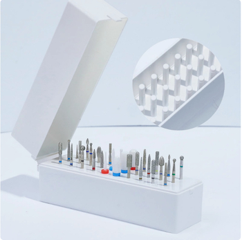 Κουτί αποθήκευσης και προβολής κεφαλών λείανσης νυχιών, 30 τρύπες, πλαστικό, 60 g