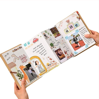 Χειροποίητο άλμπουμ φωτογραφιών με ακορντεόν, εξώφυλλο από Kraft χαρτί, στυλ κινουμένων σχεδίων, ενιαίος δεσμός, 1 εσωτερική σελίδα, κατάλληλο ως δώρο