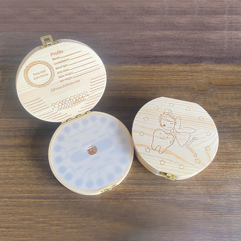 Medinė prisiminimų dėžutė kūdikių pieno dantukams ir plaukų prisiminimams, saugojimui, 0–3 metų vaikams, kilmė: Cao County, Heze, Shandong