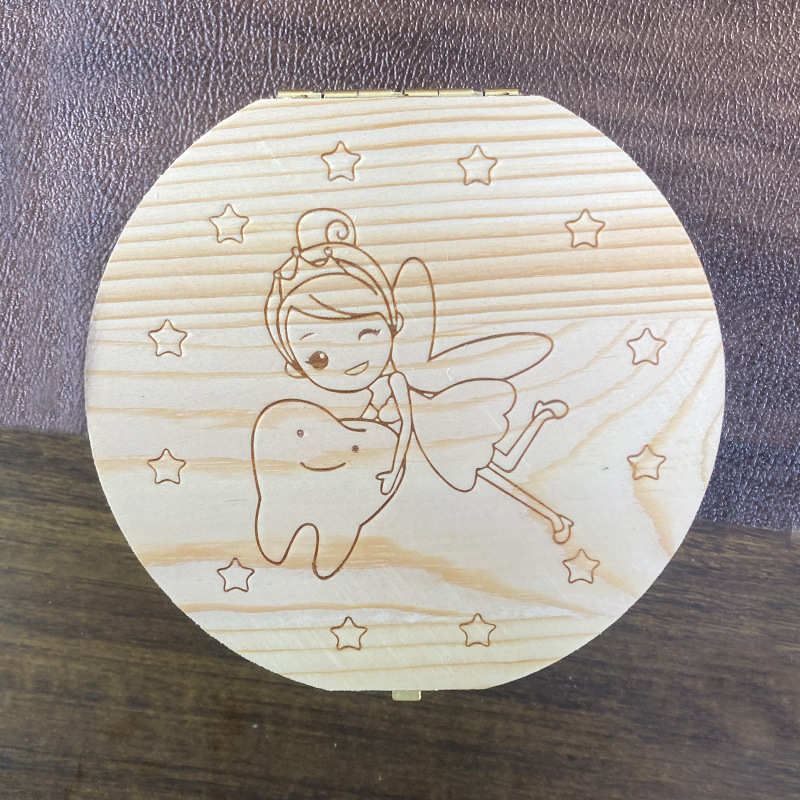 Medinė prisiminimų dėžutė kūdikių pieno dantukams ir plaukų prisiminimams, saugojimui, 0–3 metų vaikams, kilmė: Cao County, Heze, Shandong