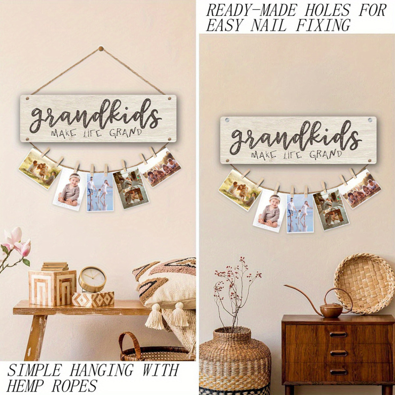 Дървени висящи клипчета за снимки и държатели за бележки за коледни украси – Andre; Материал: дърво; IP авторизация: Няма; Празници: Коледа