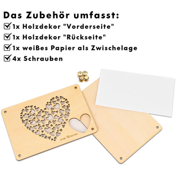 Mu Hong ξύλινη ευχετήρια κάρτα γάμου, boxwood υλικό, χειροποίητο κρεμαστό