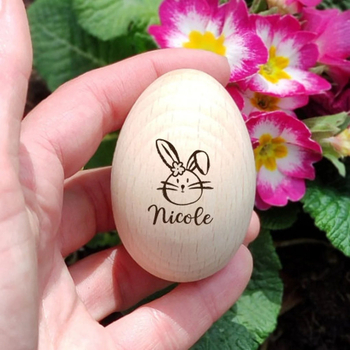 Ξύλινα πασχαλινά αυγά με ονόματα — εξατομικευμένα, μοντέρνο μινιμαλιστικό στυλ, HX