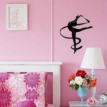 Μεταλλική σιλουέτα γυμνάστριας για τοίχο — διακοσμητικό για σπίτι και κήπο