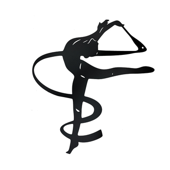 Μεταλλική σιλουέτα γυμνάστριας για τοίχο — διακοσμητικό για σπίτι και κήπο