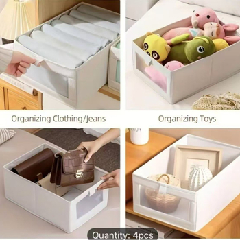 Κουτί αποθήκευσης από ύφασμα με διαφανές πλέγμα, διπλούμενο, 18L, ύφασμα Oxford, πλένεται