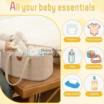 Τσάντα αποθήκευσης πάνων από βαμβακερό σκοινί με καπάκι, μεγάλη χωρητικότητα, χειρολαβή, αστικός μινιμαλισμός