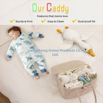 Τσάντα αποθήκευσης πάνων από βαμβακερό σκοινί με καπάκι, μεγάλη χωρητικότητα, χειρολαβή, αστικός μινιμαλισμός