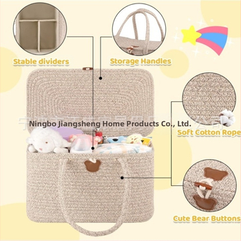 Τσάντα αποθήκευσης πάνων από βαμβακερό σκοινί με καπάκι, μεγάλη χωρητικότητα, χειρολαβή, αστικός μινιμαλισμός