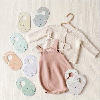 Drabužių spintos skirstytuvai kūdikiams 1–24 mėnesių amžiaus | Silk Leap, pritaikomas spalvoto ofsetinio spausdinimo, drabužių skyrimo kortelės, 8 lapai komplekte