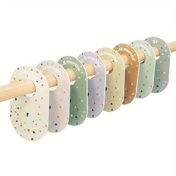 Drabužių spintos skirstytuvai kūdikiams 1–24 mėnesių amžiaus | Silk Leap, pritaikomas spalvoto ofsetinio spausdinimo, drabužių skyrimo kortelės, 8 lapai komplekte