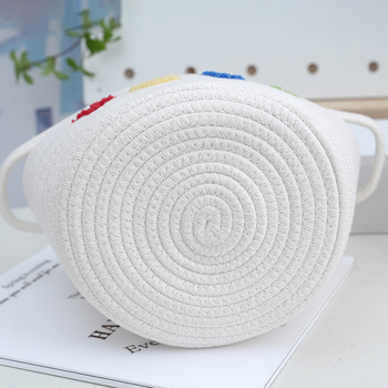 Koš za pohranu na stol s pismima iz pamučnog konca – model Letter cotton rope storage basket -01; pogodan za CD, daljinski upravljač, uredske potrepštine, magnetske kartice, kozmetiku/nakit; moderan i jednostavan stil; ljeto 2024