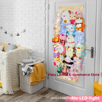 Ξύλινο τοίχου ράφι αποθήκευσης λούτρινων παιχνιδιών, με ρυθμιζόμενο ύψος, απλός μοντέρνος σχεδιασμός