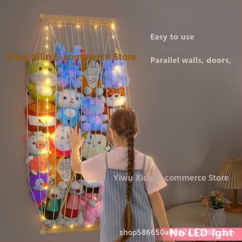 Ξύλινο τοίχου ράφι αποθήκευσης λούτρινων παιχνιδιών, με ρυθμιζόμενο ύψος, απλός μοντέρνος σχεδιασμός