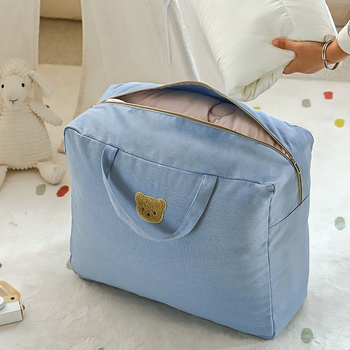 Βαμβατική τσάντα αποθήκευσης ρούχων και παπλωμάτων, τσάντα με χειρολαβή, πολυχρηστική για ταξίδια, υπνοδωμάτιο και σαλόνι; κατάλληλη για ρούχα, εσώρουχα, παπλώματα