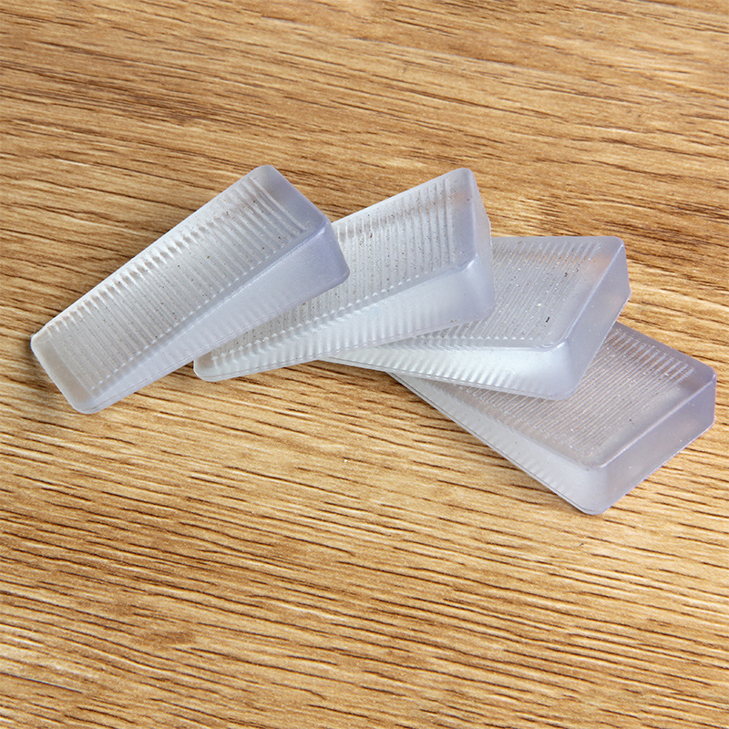 Японски стил прозрачно клиновидни подложки за краката на мебели за регулиране на нивото, PVC антихлъзгащи, износоустойчиви – 4 броя