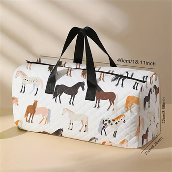 Τσάντα ταξιδιού με θήκη για παπούτσια; ρετρό μοτίβο αλόγου με ψηφιακή εκτύπωση; χωρητικότητα 20-35 L; ύφασμα πολυεστέρα; αναπνεύσιμη, ultra ελαφριά, επεκτάσιμη; Ψηφιακή εκτύπωση