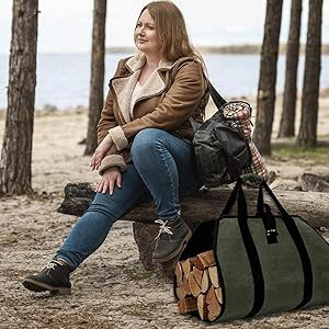 Τσάντα αποθήκευσης καυσόξυλων, μονής κατασκευής, ύφασμα 600D Oxford + PVC, μοντέλο CHSND-01, πολυλειτουργική, κατάλληλη για ταξίδια