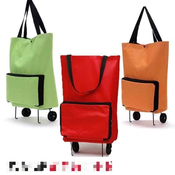 Τσάντα με ρόδες για αγορές, αδιάβροχο ύφασμα Oxford, προσαρμοσμένη εκτύπωση, θερμική μεταφορά, χωρητικότητα 15 kg