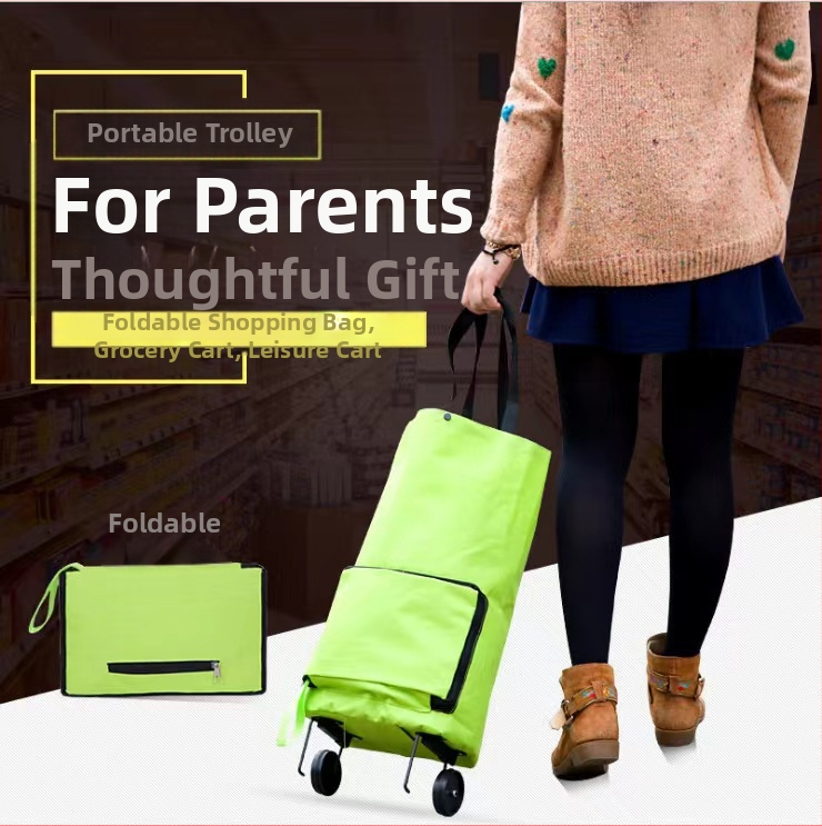 Чанта с колела за пазаруване, водоустойчива Oxford материя, персонализиран печат чрез топлинен трансфер, товароносимост 15 кг