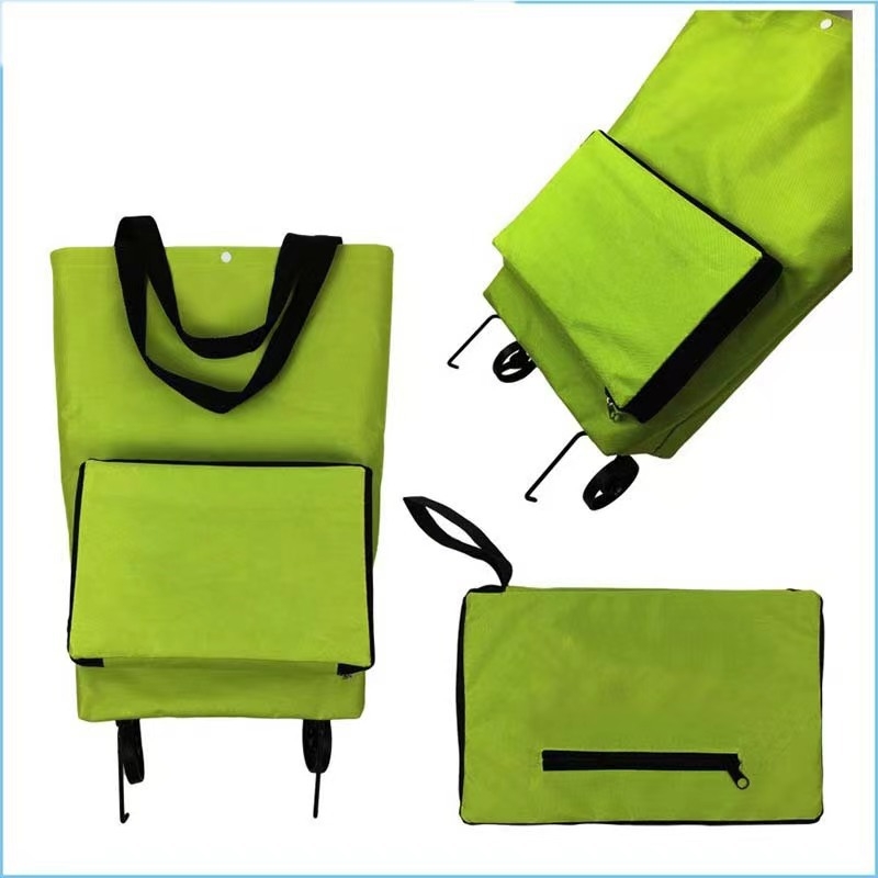 Τσάντα με ρόδες για αγορές, αδιάβροχο ύφασμα Oxford, προσαρμοσμένη εκτύπωση, θερμική μεταφορά, χωρητικότητα 15 kg