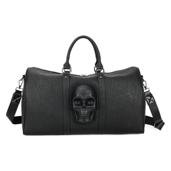 Ανδρική τσάντα ταξιδιού με σχέδιο κρανίου, PU ύλικό, χωρητικότητα 36–55 λίτρων, αναπνεόμενη, αδιάβροχη, επεκτάσιμη