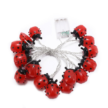 LED φωτεινές αλυσίδες σε σχήμα εντόμου CJ040 – 10 LED, IP42, 3V, 5000K, εσωτερική/εξωτερική διακόσμηση φεστιβάλ