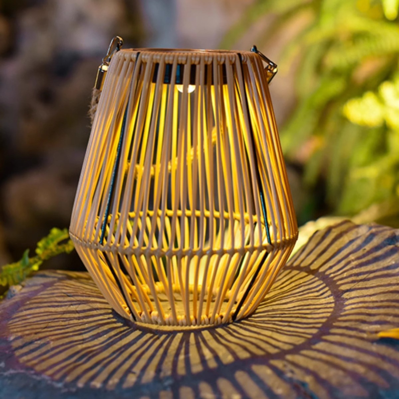 Saulės energijos sodo šviestuvas iš dirbtinio rotango, LED, IP44, tinka sodui, vilai ir balkonui