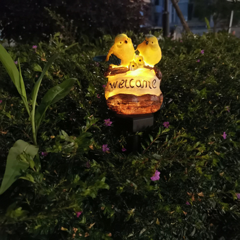 Φωτιστικό δαπέδου από ρητίνη με αγροτικό πουλί για διακόσμηση κήπων και πάρκων — Jinrong