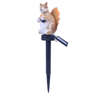 Φωτιστικό κήπου με ηλιακή τροφοδοσία σε σχήμα σκίουρου – από ρητίνη, εξωτερικά αδιάβροχο, LED 0,2W, 6–12 ώρες λειτουργίας