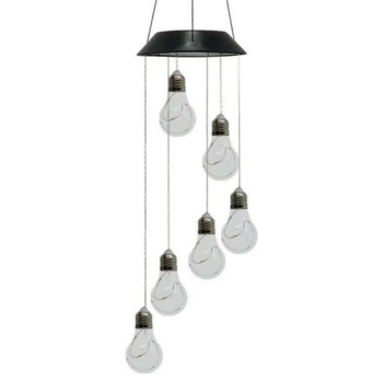 Lumină solară LED pentru exterior, bulb sferic cu clopot de vânt (sursă LED, putere 0,02 W, durată de funcționare 6–12 h, întrerupător inductiv)