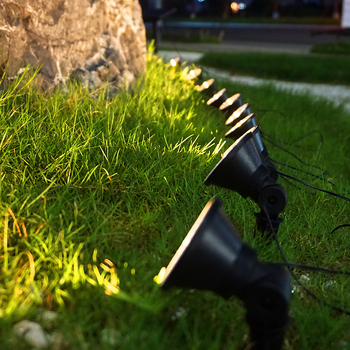 Соларни градински LED светлини в лента, 10 LED, IP65, соларно захранване, закрепване в тревата, време на работа 6-12 ч.