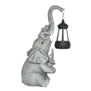 Άγαλμα ελέφαντα από ρητίνη με ηλιακό φωτισμό για κήπο, εξωτερικό διακοσμητικό φως, μάρκα Seven-color incense