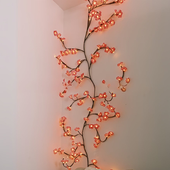 LED ágvilágítás – Sakura motívum, USB-tápellátás, távirányító, 72/96/144 LED, melegfehér, IP44