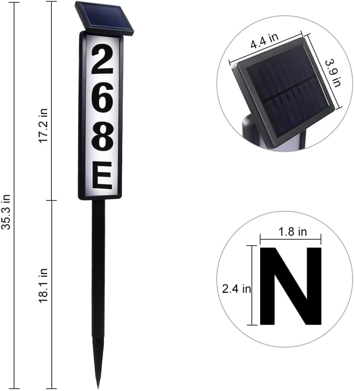 Лампа за врата със слънчево захранване, външна стенна лампа за вход, LED 1W, IP55, ABS пластмаса, модел KW19087