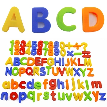 Magnētisks agrīnā izglītības komplekts: angļu alfabēta burti, skaitļi un Pinyin magnēti lasīšanai; plastmasa; vecums 4–6 gadi