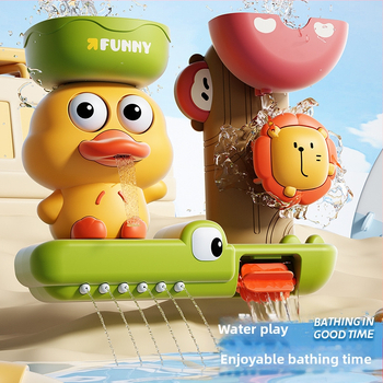 Plastmasas ūdens rotaļlieta vannā; izsmidzinā ūdeni; veicina vizuālo un kognitīvo attīstību; interaktīva spēle; iepakojums kastītē; vecums 15–35.