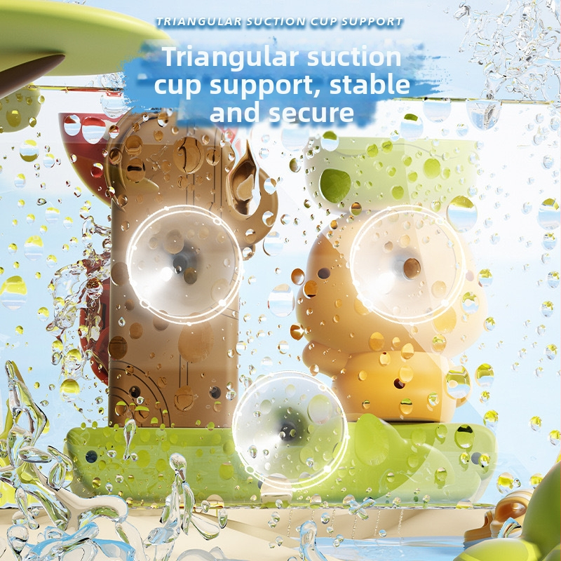 Водна играчка за баня, пластмасова; пръска вода; подпомага зрително и интелектуално развитие, интерактивна игра родител-дете; опакована в кутия; възраст 15–35.