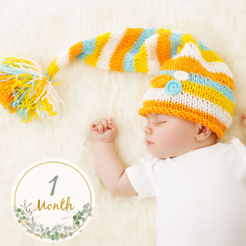 Одеяло за отбелязване на месеците на бебето с месечни стикери (материал: картон, стил: карикатура, готов за подарък)